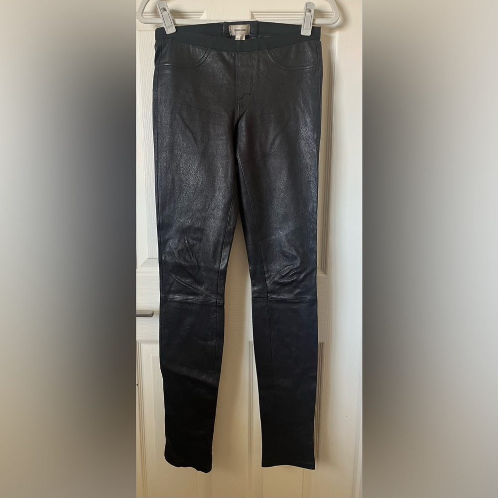 Helmut Lang Black Leather Leggings Size 6